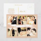 Carte Postale Tapez Merci Mariage Bannière Typographie Photo (Devant / Derrière)