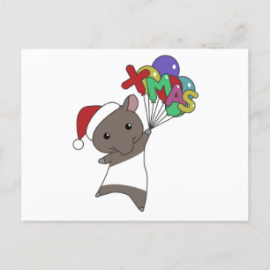 Carte Postale Tapir Noël Tapirs Animaux d'hiver