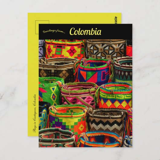 Carte Postale Tapis à Carthagène en Colombie (Devant / Derrière)