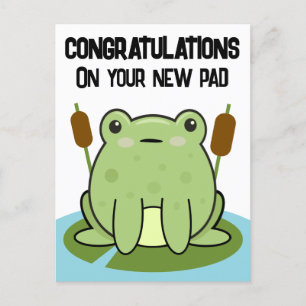 Carte Postale Tapis de Nouvelle Maison pour Grenouille Félicitat