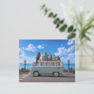 Carte Postale Tapis de souris Selfie Boy Road Trip côtier