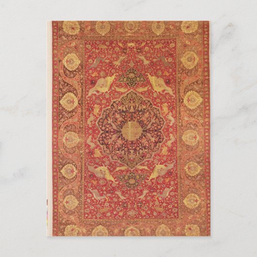 Carte Postale Tapis décoré de scènes de combats d'animaux (Devant)