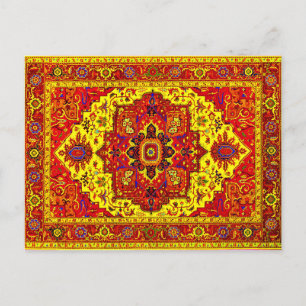 Carte Postale TAPIS PERSAN - Rouge & Jaune
