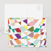 Carte Postale Tapisserie aux couleurs Abstraites (Devant / Derrière)