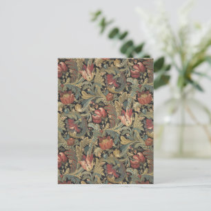 Carte Postale Tapisserie florale riche Brocade Antique Classique