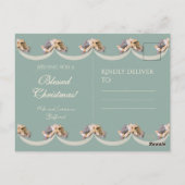 Carte Postale Tapisserie florale victorienne Bénédiction en vert (Dos)