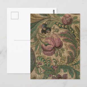 Carte Postale Tapisserie florale Vintage riche Brocade Damask 19