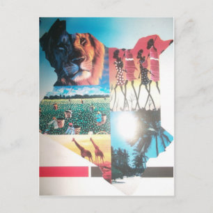 Carte Postale Tapisserie kenyane : Faune, culture et plage côtiè