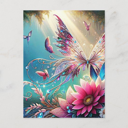 Carte Postale Tapisserie papillon (Devant)