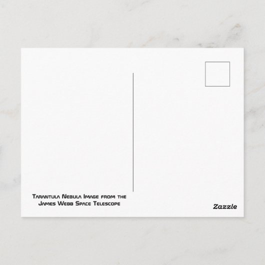 Carte Postale Tarantula Nebula Image de JWST (Dos)
