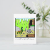 Carte Postale Tard : Caricature d'escargot (Debout devant)