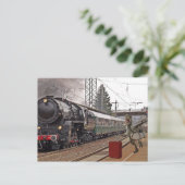 Carte Postale Tard pour le train Dinosaur Raptor Funny (Debout devant)