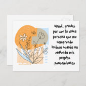 Carte Postale Tarjeta agradecimiento de comprension (Devant / Derrière)