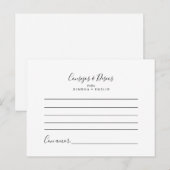 Carte Postale Tarjeta de Consejos y Deseos Boda Minimalista (Devant / Derrière)