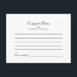 Carte Postale Tarjeta de Consejos y Deseos Boda Minimalista<br><div class="desc">Esta tarjeta de consejos y deseos boda minimalista es perfecta para una boda Española moderna. Estas tarjetas son perfectas para una boda, una ducha de novia, una ducha de bebé, una fiesta de graduación y más. Personalice las tarjetas con los nombres de la novia y el novio, los futuros padres...</div>
