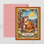Carte Postale Tarot Cat Force - Courage et Compassion (Devant / Derrière)