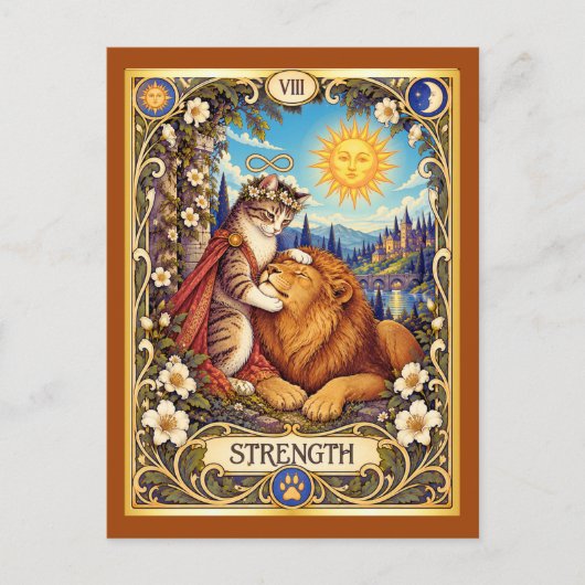 Carte Postale Tarot Cat Force - Courage et Compassion (Devant)