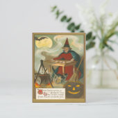 Carte Postale Tarot de sorcière Lune pleine Chat noir (Debout devant)