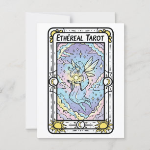 Carte Postale Tarot éthérée - Fée avec boule de cristal