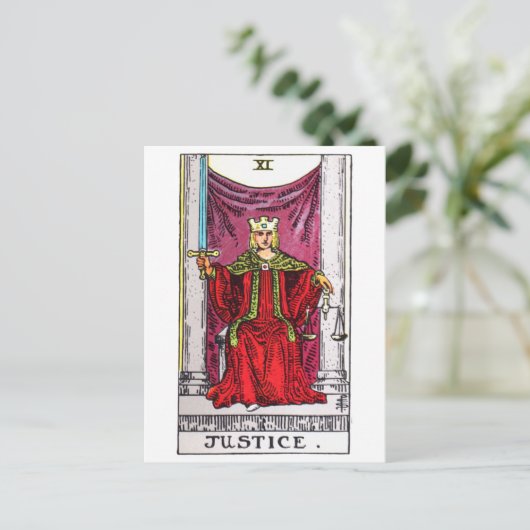 Carte Postale tarot-justice (Debout devant)