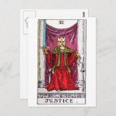 Carte Postale tarot-justice (Devant / Derrière)