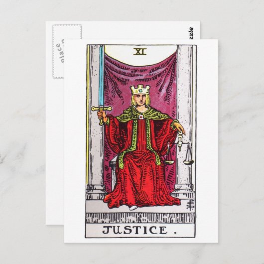 Carte Postale tarot-justice (Devant / Derrière)
