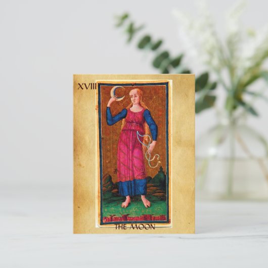 CARTE POSTALE TAROTS ANCIENS RENAISSANCE 18 / LA LUNE (Debout devant)