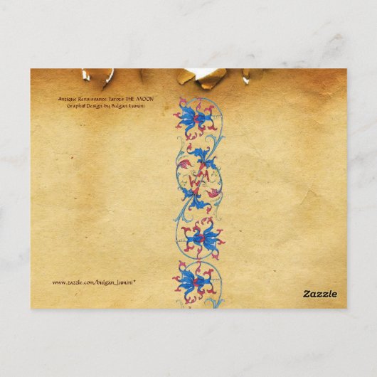 CARTE POSTALE TAROTS ANCIENS RENAISSANCE 18 / LA LUNE (Dos)