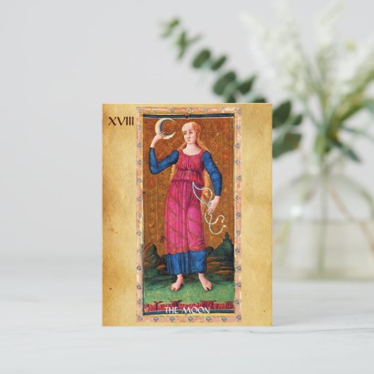 CARTE POSTALE TAROTS ANCIENS RENAISSANCE 18 / LA LUNE (Debout devant)