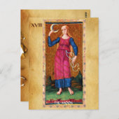 CARTE POSTALE TAROTS ANCIENS RENAISSANCE 18 / LA LUNE (Devant / Derrière)