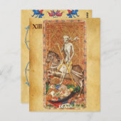 CARTE POSTALE TAROTS DE RENAISSANCE ANTIQUE 13 / MORT (Devant / Derrière)