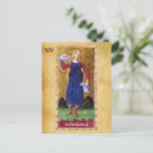 CARTE POSTALE TAROTS DE RENAISSANCE ANTIQUE 14 / TEMPÉRANCE (Debout devant)