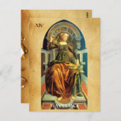 CARTE POSTALE TAROTS DE RENAISSANCE ANTIQUE 14 / TEMPÉRANCE (Devant / Derrière)
