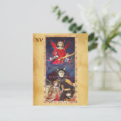 CARTE POSTALE TAROTS DE RENAISSANCE ANTIQUE 15 / LE DIABLE (Debout devant)
