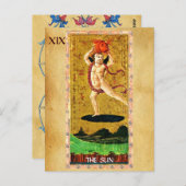 CARTE POSTALE TAROTS DE RENAISSANCE ANTIQUE 19 / LE SOLEIL (Devant / Derrière)