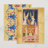 CARTE POSTALE TAROTS DE RENAISSANCE ANTIQUE 20 / JUGEMENT (Devant / Derrière)