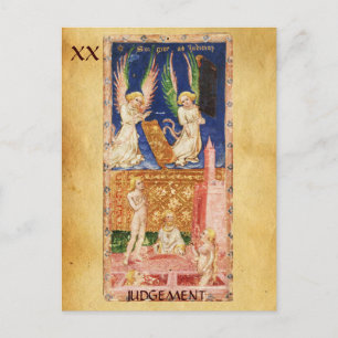 CARTE POSTALE TAROTS DE RENAISSANCE ANTIQUE 20 / JUGEMENT