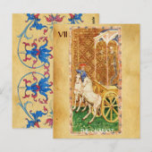 CARTE POSTALE TAROTS DE RENAISSANCE ANTIQUE 7 / LE CHARIOT (Devant / Derrière)