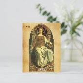 CARTE POSTALE TAROTS DE RENAISSANCE ANTIQUE 8/ JUSTICE (Debout devant)