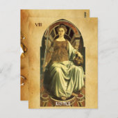 CARTE POSTALE TAROTS DE RENAISSANCE ANTIQUE 8/ JUSTICE (Devant / Derrière)