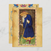 CARTE POSTALE TAROTS DE RENAISSANCE ANTIQUE 9 / L'HERMIT (Devant / Derrière)