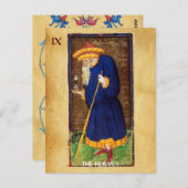 CARTE POSTALE TAROTS DE RENAISSANCE ANTIQUE 9 / L'HERMIT (Devant / Derrière)