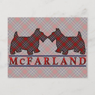 Carte Postale Tartan Clan McFarland MacFarlane Scottie Dogs