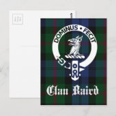 Carte Postale Tartan du blason du Clan Baird (Devant / Derrière)