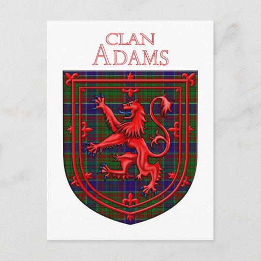 Carte Postale Tartan Écossais Adam Lion Rampant (Devant)
