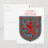 Carte Postale Tartan écossais Irvine de Drum (Devant / Derrière)