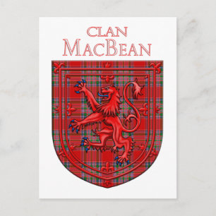Carte Postale Tartan MacBean Plaid Écossais Lion Rampant