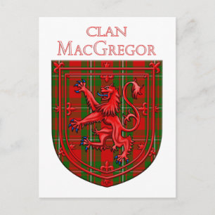 Carte Postale Tartan MacGregor Carreaux Écossais Lion Rampant