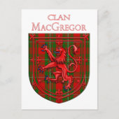 Carte Postale Tartan MacGregor Carreaux Écossais Lion Rampant (Devant)