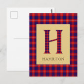 Carte Postale Tartan Monogramme H d'Hamilton (Devant / Derrière)